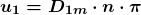 \[\boldsymbol {u_{1}=D_{1m}\cdot n \cdot \pi}\]