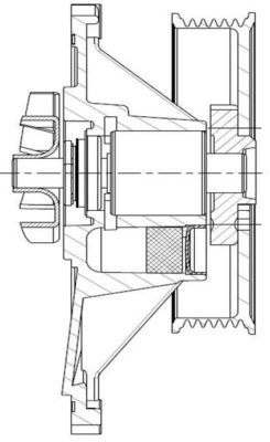 Einsteckpumpe mit Poly-V-Antrieb, Fa. NGPM Merbelsrod